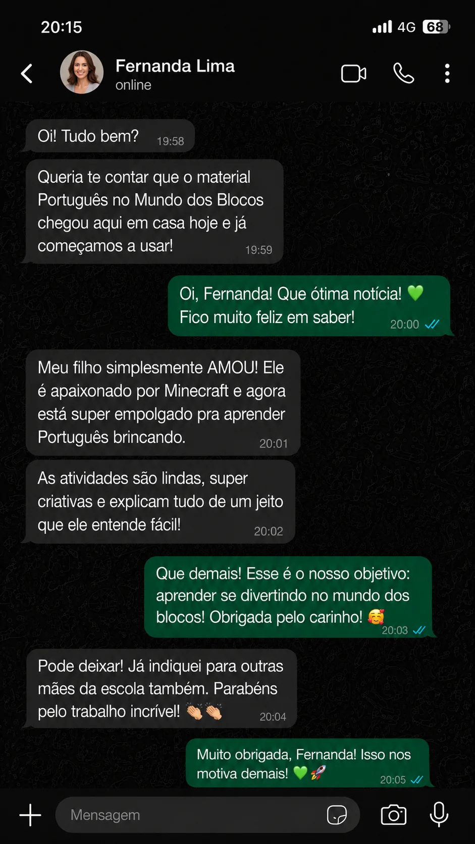 Depoimento de Fernanda Lima